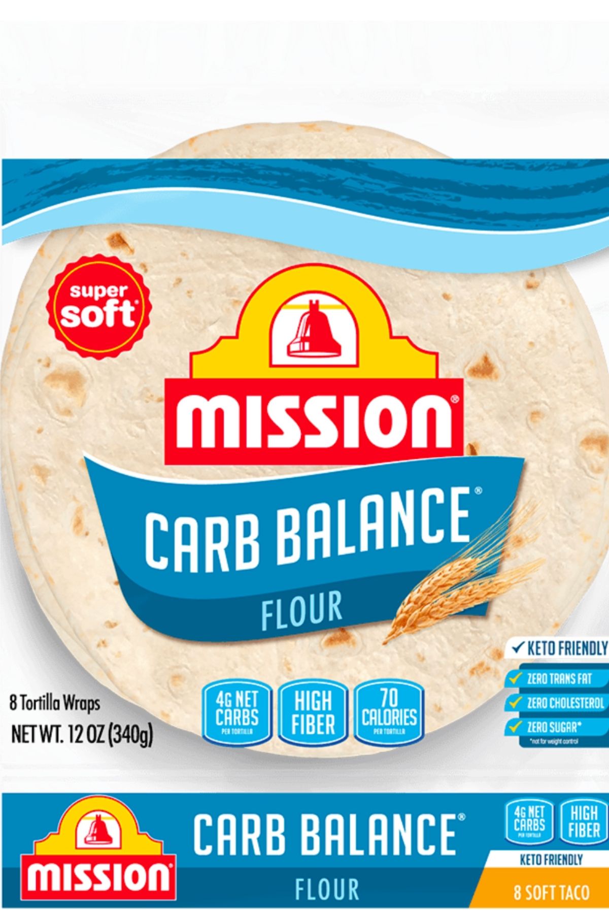 Mission flour tortillas in package.