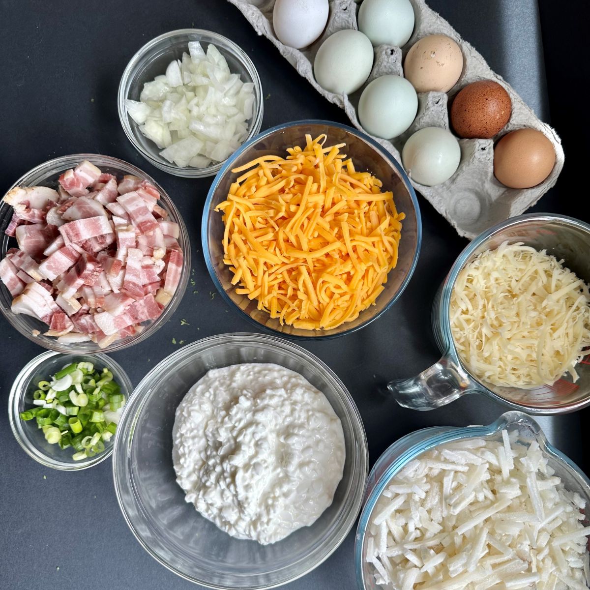 Ingredients for Amish Breakfast Casserole.