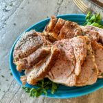 Finished Sous Vide Pork Roast on a plate.