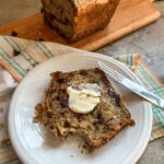 Chocolate Chip Zucchini Bread with butter.