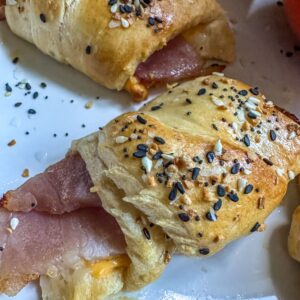 Ham and Cheese Crescent Rolls with Everything But the Bagel Seasoning.