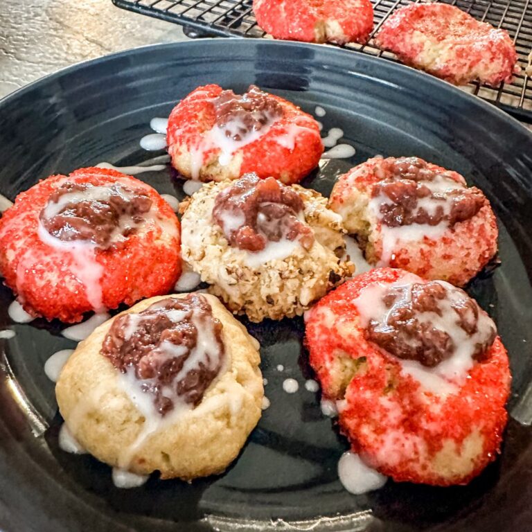 finished jam thumbprint cookies.