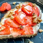glossy strawberry toast.