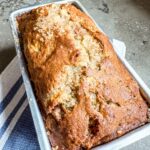 bacon-infused banana bread with sugar on top.