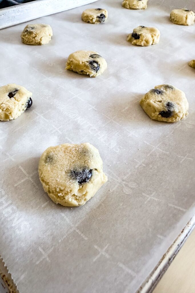 lemon blueberry cookies ready to go into the oven.
