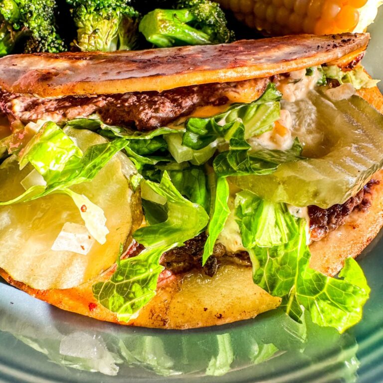 Big Mac wrap served with broccoli.