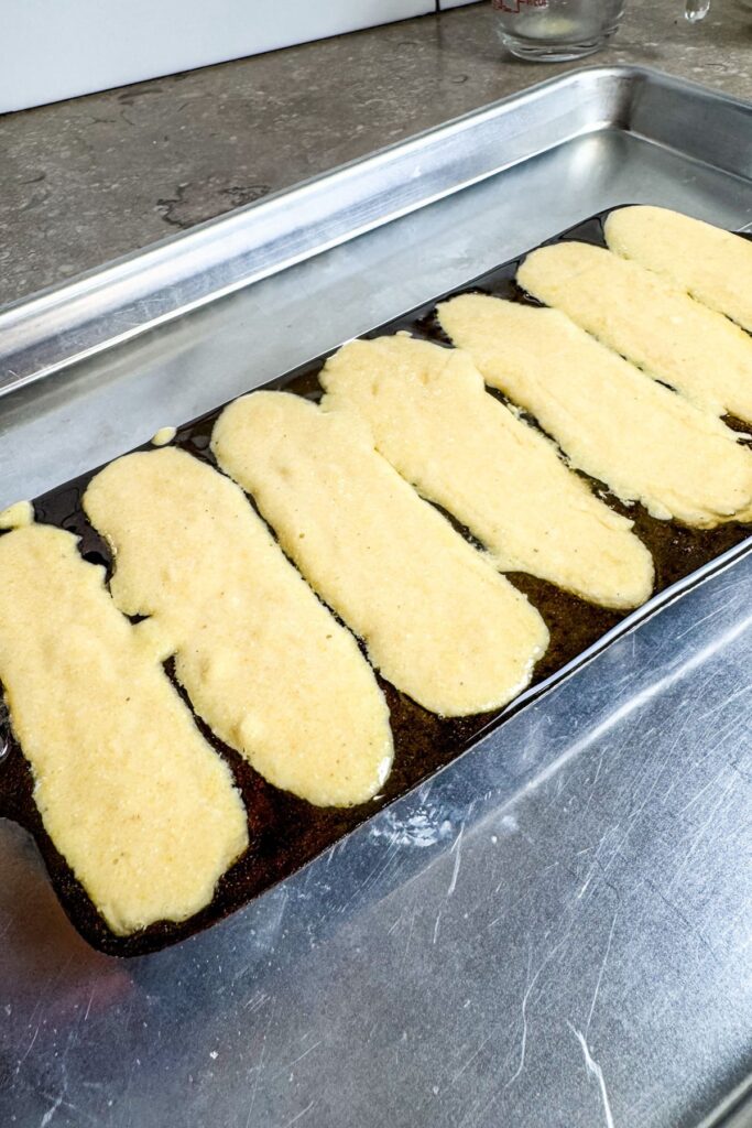 poured the cornbread mixture into the pan.