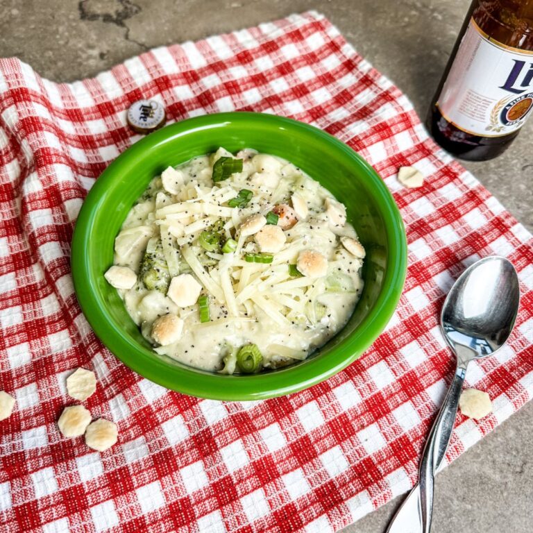Bacon Broccoli Cheddar Soup with Beer
