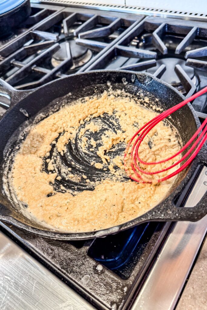 making a roux with four and bacon grease for my gravy.