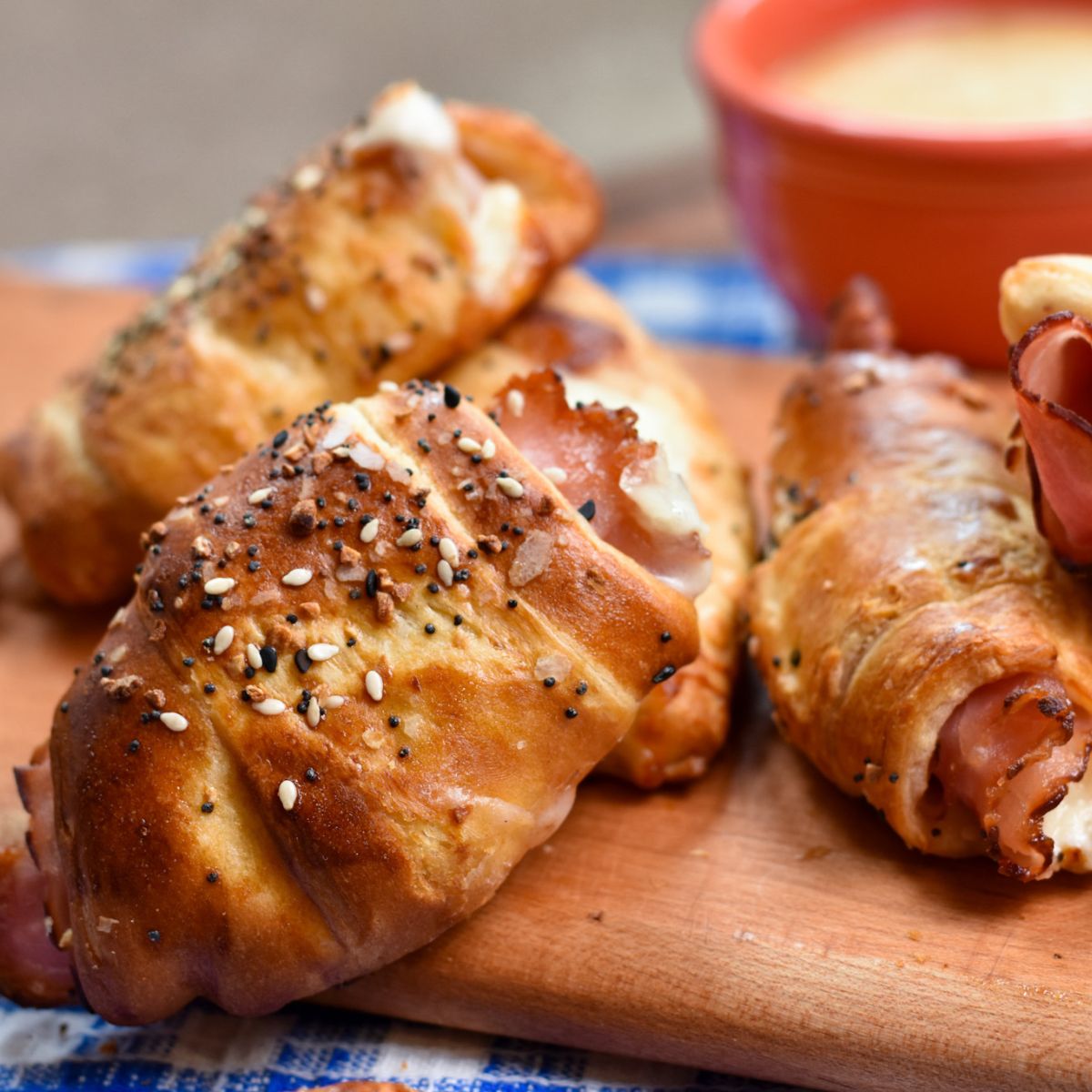 serving ham and cheese crescent rolls for my kids after school.