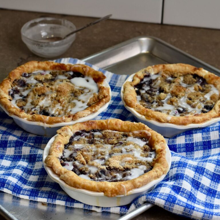 Bring the 3 mini pies to a party.