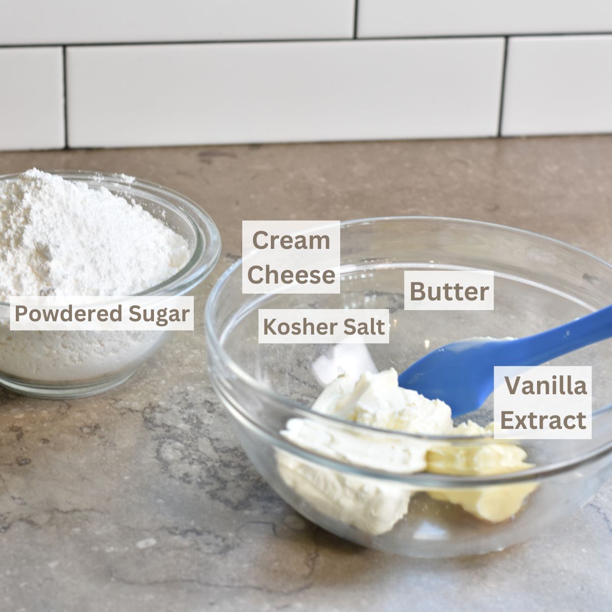 ingredinets-to-make-carrot-bundt-cake Ingredients needed to make cream cheese frosting.