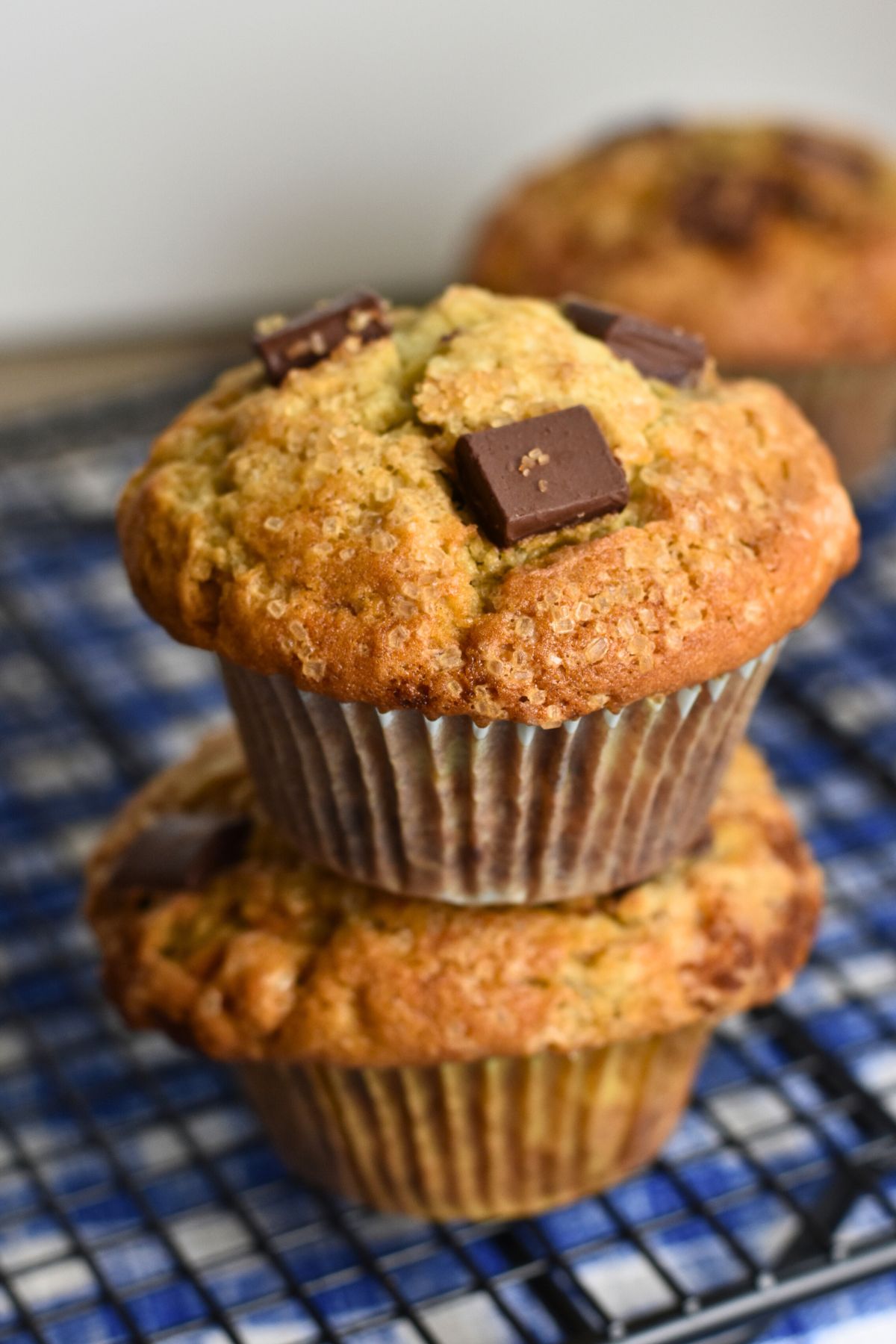 stacking-the-muffins-ontop-of-each-other stacking the two muffins on top of each other.