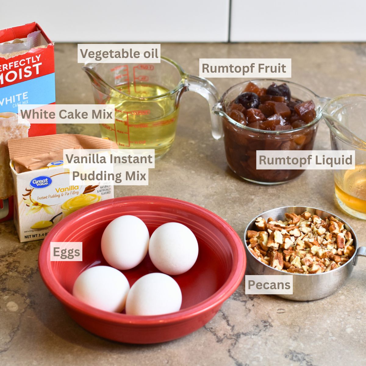 Ingredients-needed-to-make-runtopt-cake ingredients needed for german rumtopf cake.