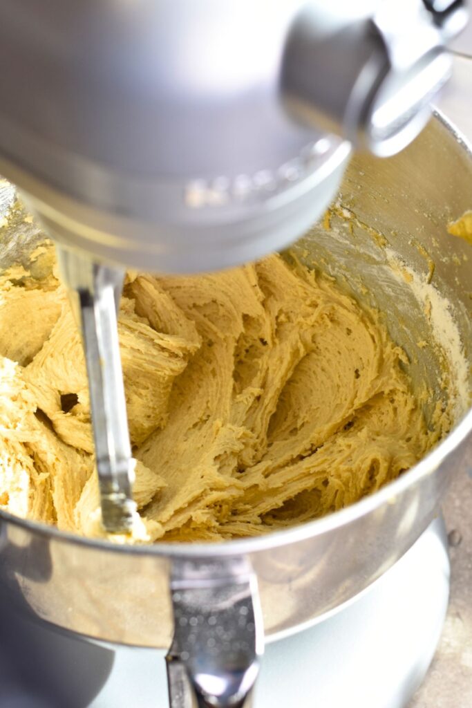 making-the-cookie-dough Ready to add the chocolate chunks to the dough.