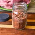 Storing the pulled pork rub in an air-tight mason jar.