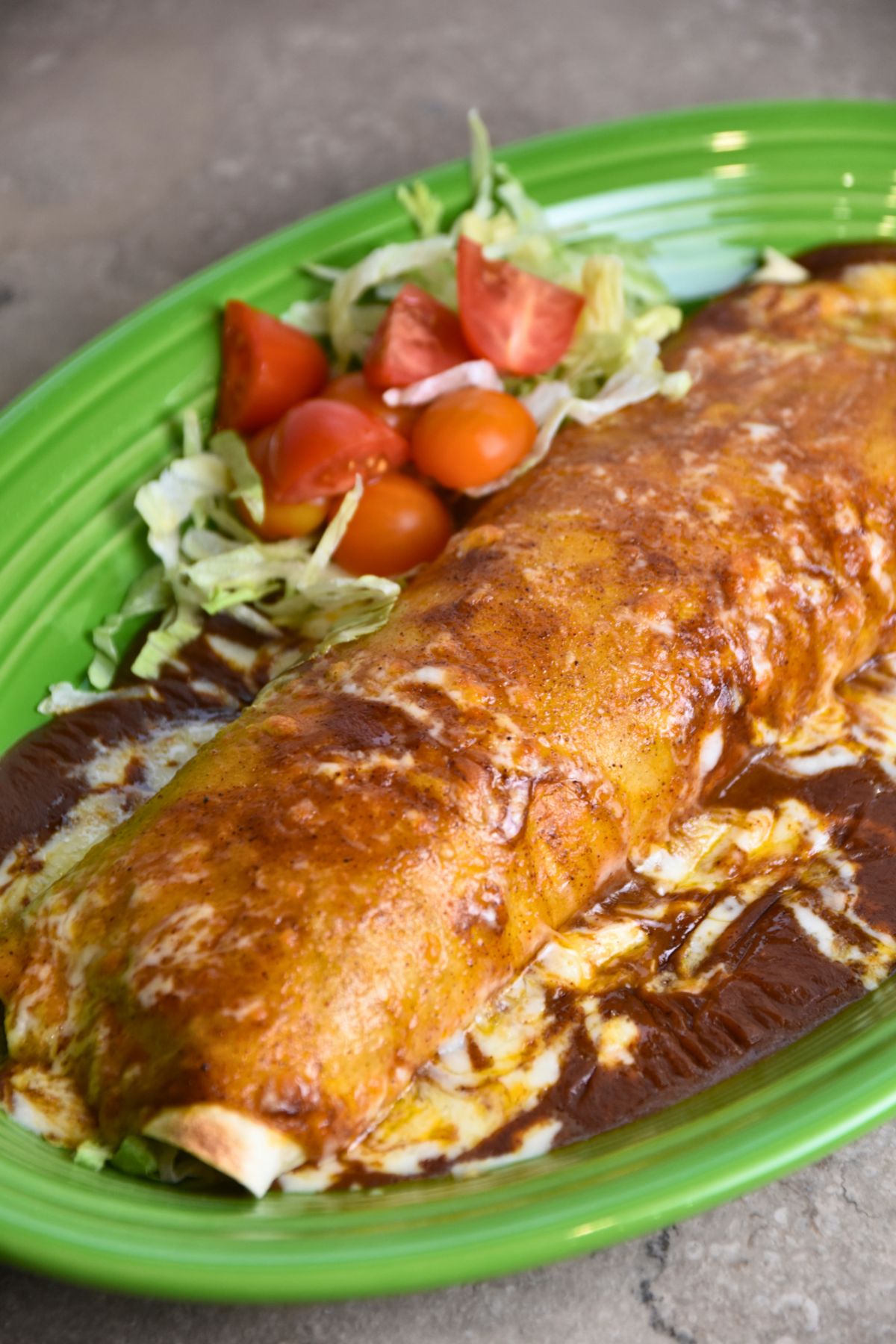 serving-burrito-enchilada-as-an-easy-weeknight-meal Ready-to-eat burrito enchilada style.