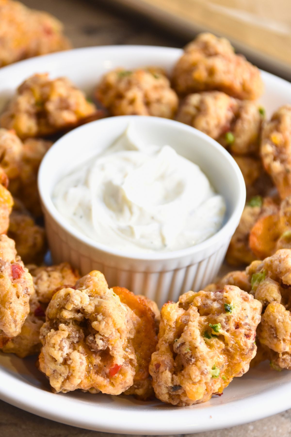 golden-brown-pimento-cheese-sausage-balls ready-to-eat pimento cheese sausage balls.