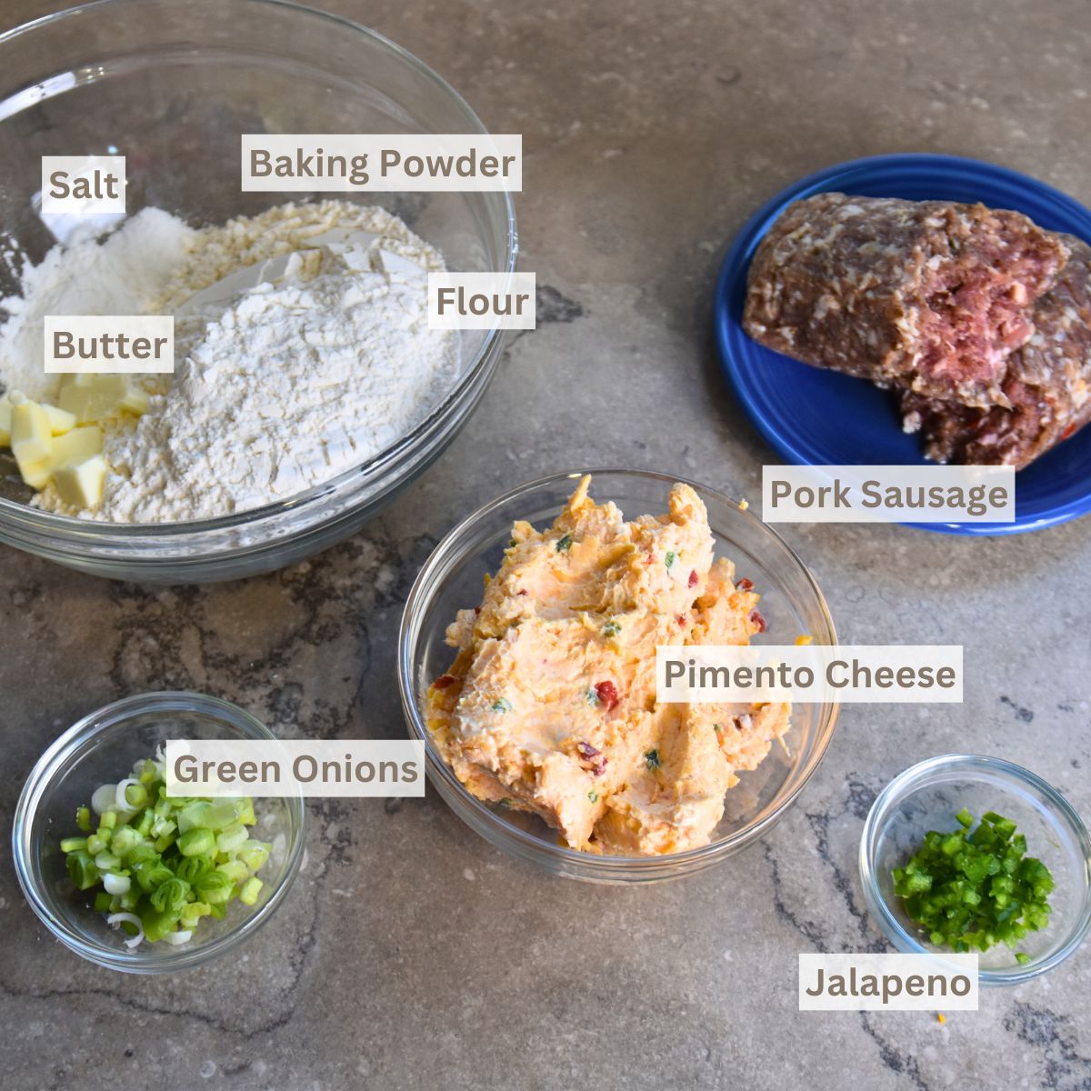ingredinets-you-will-need-to-make-pimento-cheese-sausage-balls Ingredients needed to make pimento cheese sausage balls