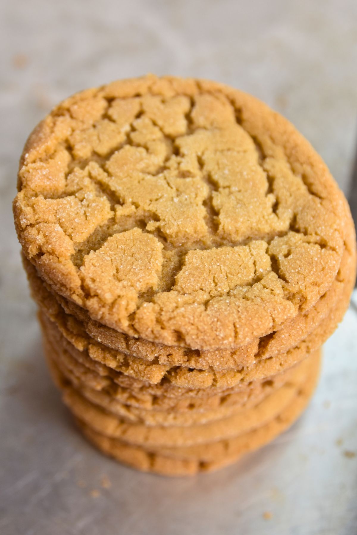 Cookie-butter-cookies-with-a-crsipy-sugar-topping Stack of cookie butter cookies ready to be served.
