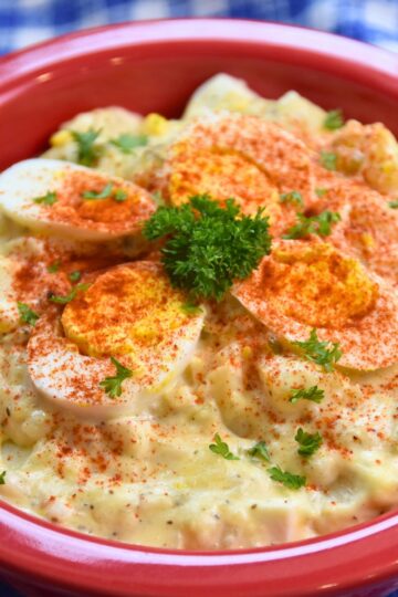 Creamy yellow potato salad.