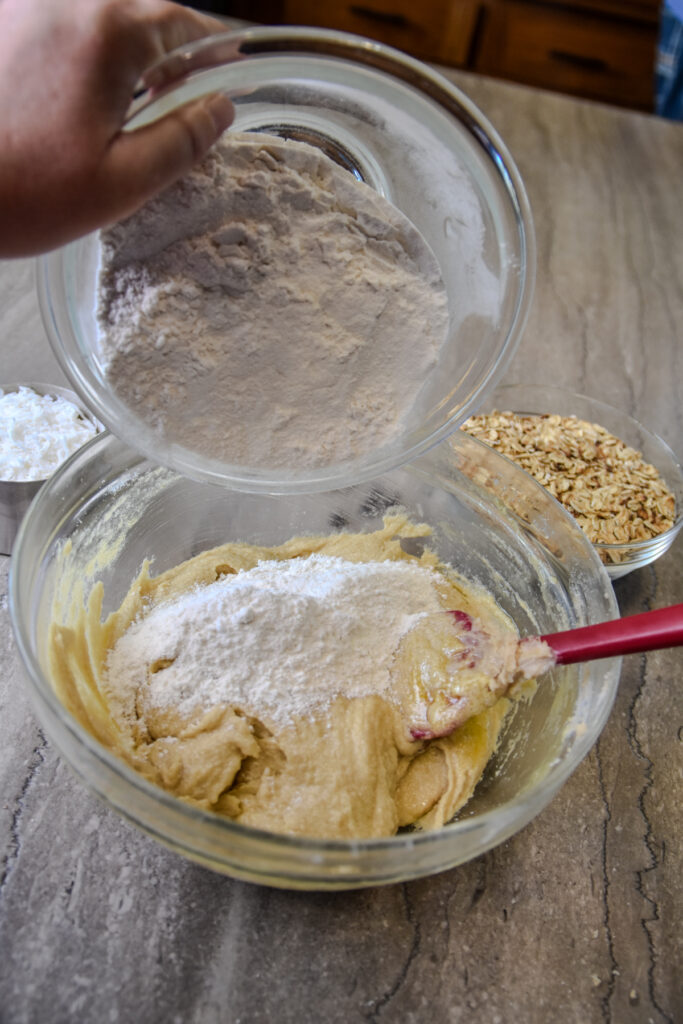Adding flour to bonnie doone cookies