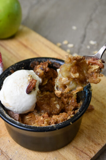 Bite of Single Serving Apple Crumble