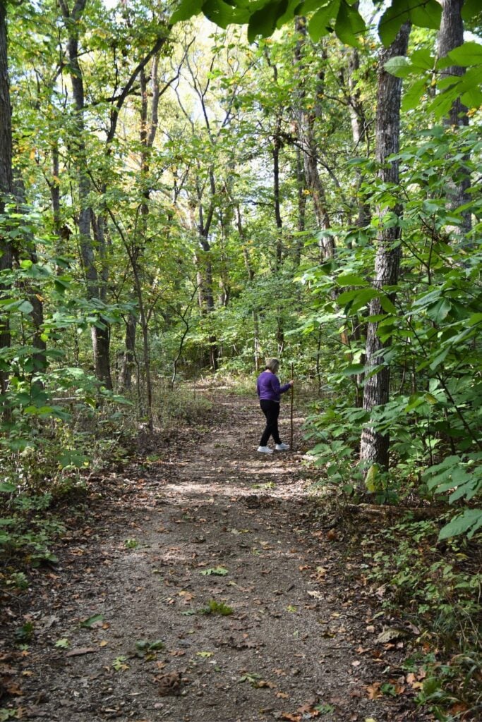 Walking through the trails at Crawford State Park.