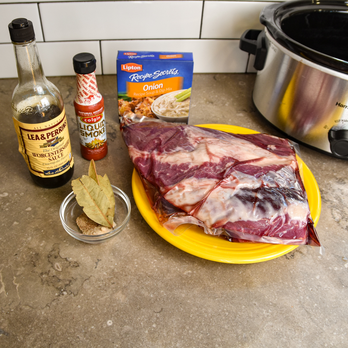 Ingredients for Easy Slow Cooker Beef Brisket
